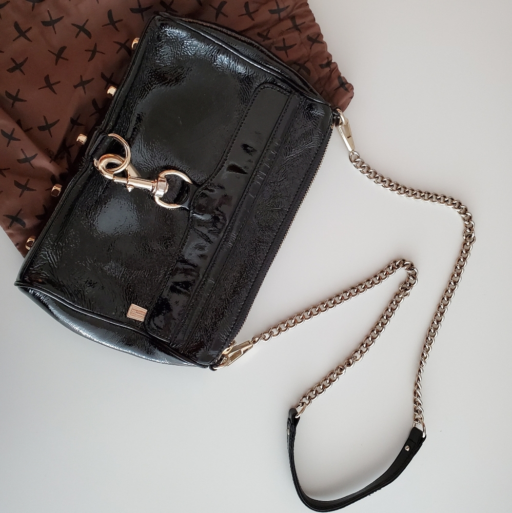Rebecca Minkoff Mac patent black crossbody